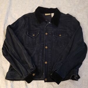 Liz Claiborne Dark Denim Jacket with Black Collar